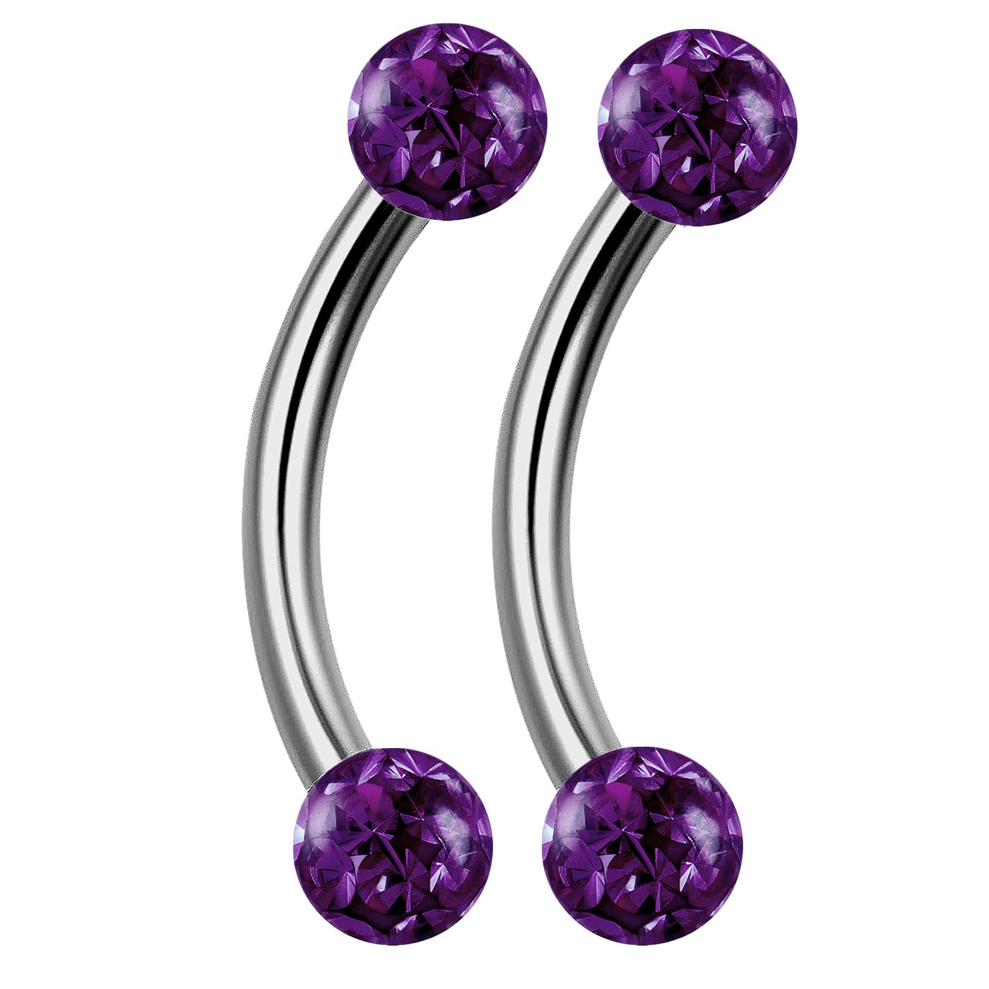 bodyjewellery 2pcs 16g 8mm Curve Piercing Titanium G23 Rook Tragus Lip Conch Cartilage Stud Helix Eyebrow Bar Ring Earrings Ferido B2B2CR