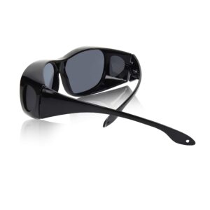 Fit over Sunglasses For Women And Man Plastic Polarized Sunglasses UV 400 Black