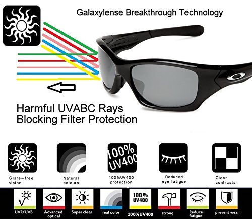 Galaxy Replacement lenses For Oakley Gascan Polarized Black/Blue/Titanium/Red