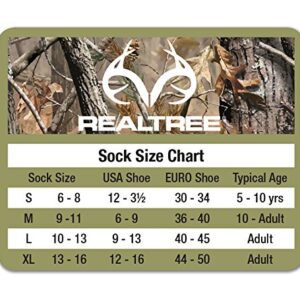 Realtree Mens Lightweight Liner Mid-Calf Tall Boot Socks 4 Pair Pack (L - Men's Shoe 9-13, Black)