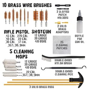 Wild Shot Deluxe Gun Cleaning Kit with Registered Trademarked Aluminum Bullet Shaped Storage Case, Cleaning Tools to Effectively Maintain Handguns, Shotguns and Rifles.