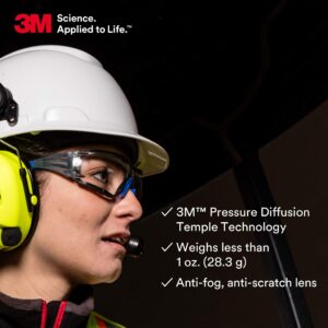 3M Safety Glasses for Men and Women, SecureFit 400, 20 Pack, ANSI Z87 Eye Protection, Scotchgard Anti-Fog Anti-Scratch Clear Lens, Blue/Gray Frame, Removable Foam Gasket, Flexible Temples