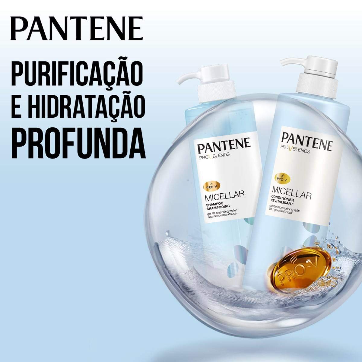 Pantene Shampoo Micellar Gentle 10.1 Ounce Pump (300ml)