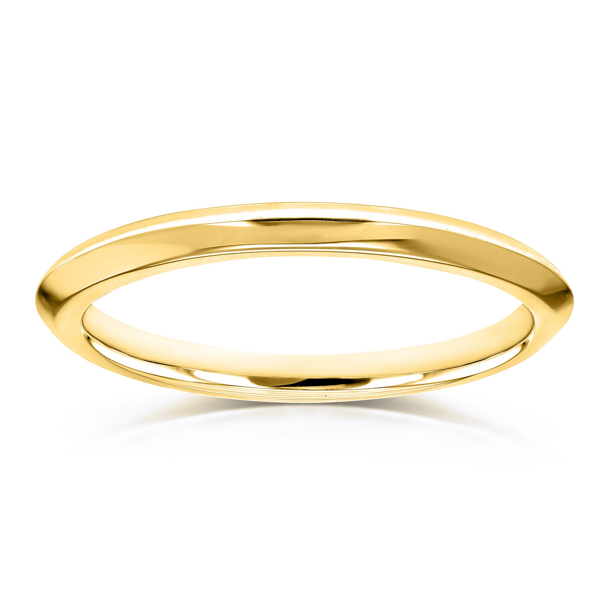 Kobelli V-Edge Solid 14k Yellow Gold Band, 6.5