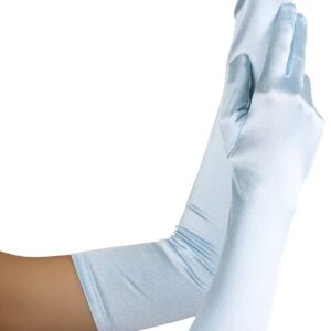 ToBeInStyle Women's Extra Long Opera Length Satin Gloves - Light Blue - One Size