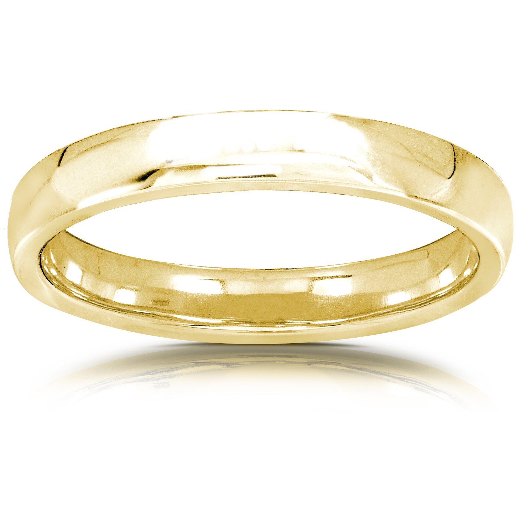 Kobelli High Polish Solid Gold Wedding Ring Band 14K Yellow Gold (2.75mm), 6.5