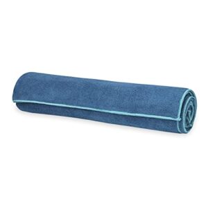 Gaiam Stay Put Yoga Towel Mat (Fits Over Standard Size - 68"L x 24"W), Lake