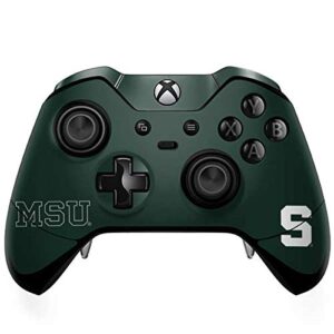 skinit decal gaming skin compatible with xbox one elite controller - officially licensed college michigan state university msu letters design