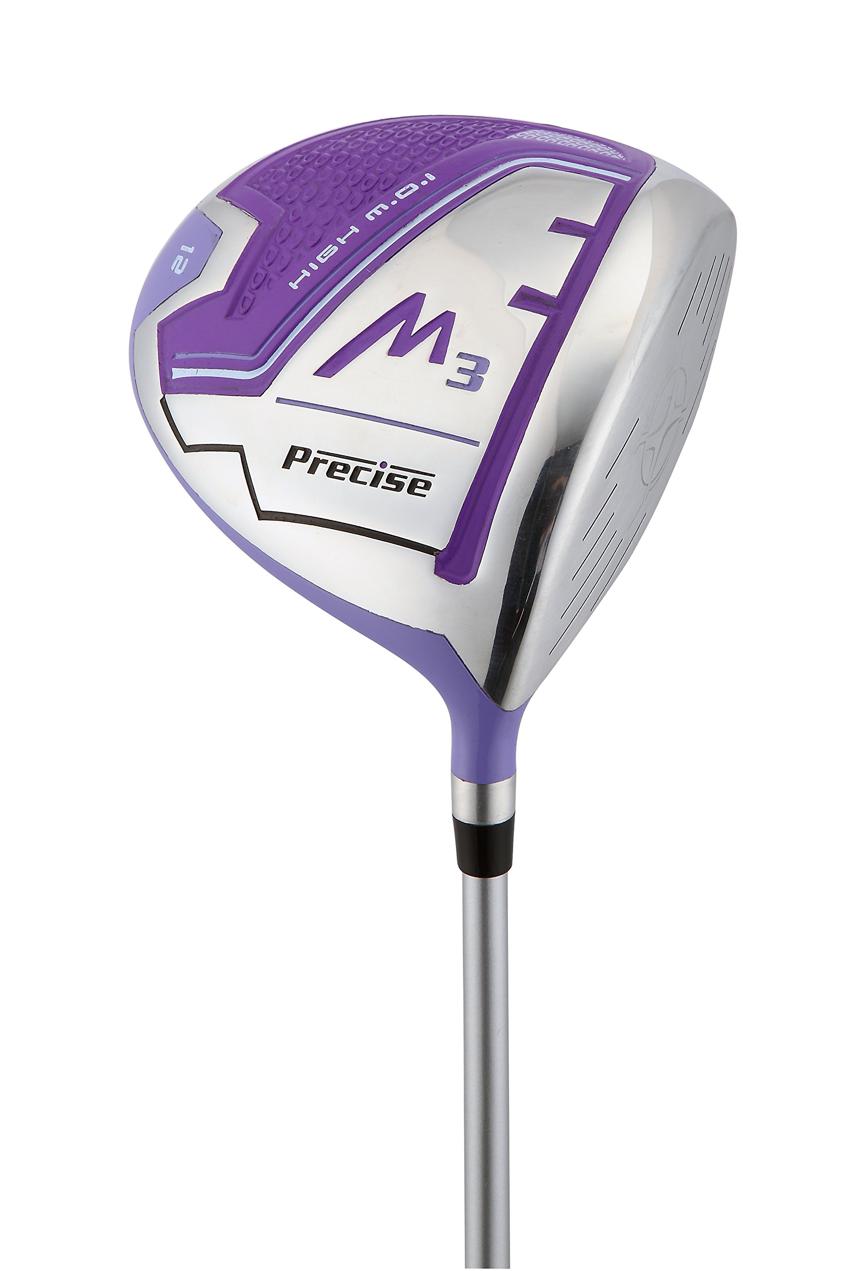 Precise M3 Ladies Womens Complete Golf Clubs Set Includes Driver, Fairway, Hybrid, 7-PW Irons, Putter, Stand Bag, 3 H/C's Purple - Regular, Petite or Tall Size! (Petite Size -1", Right Handed)