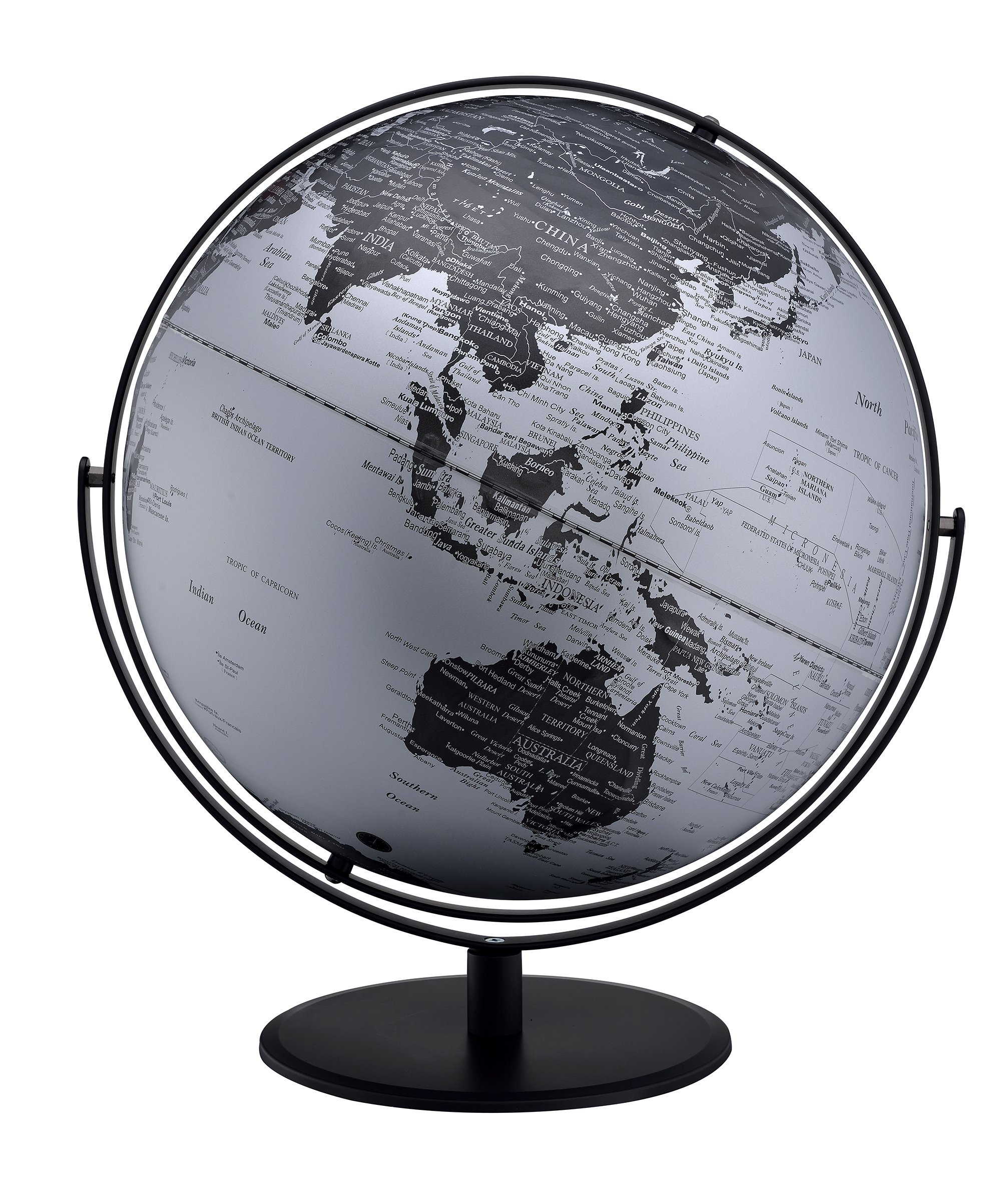 Ore International World Globe Black/Silver