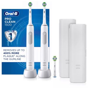 oral-b proadvantage 1500 electric rechargeable toothbrush, powered by braun (2 pk.)