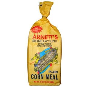 one 5 pound bag of arnett's plain corn meal