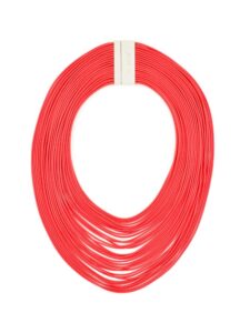 zenzii multi strand statement bib necklace for women (red)