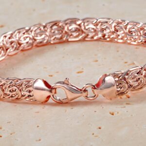 Ross-Simons 14kt Rose Gold Flat Byzantine Bracelet. 7 inches