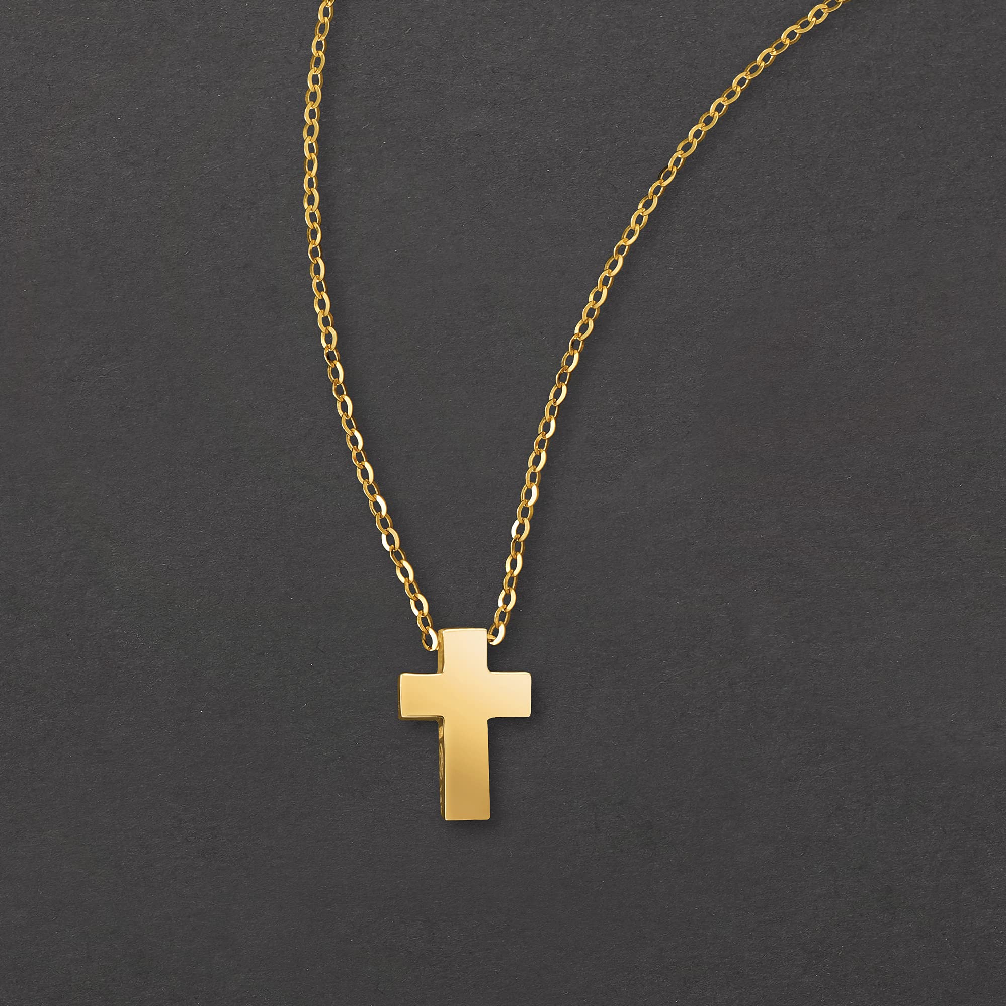 Ross-Simons 14kt Yellow Gold Cross Pendant Necklace. 16 inches