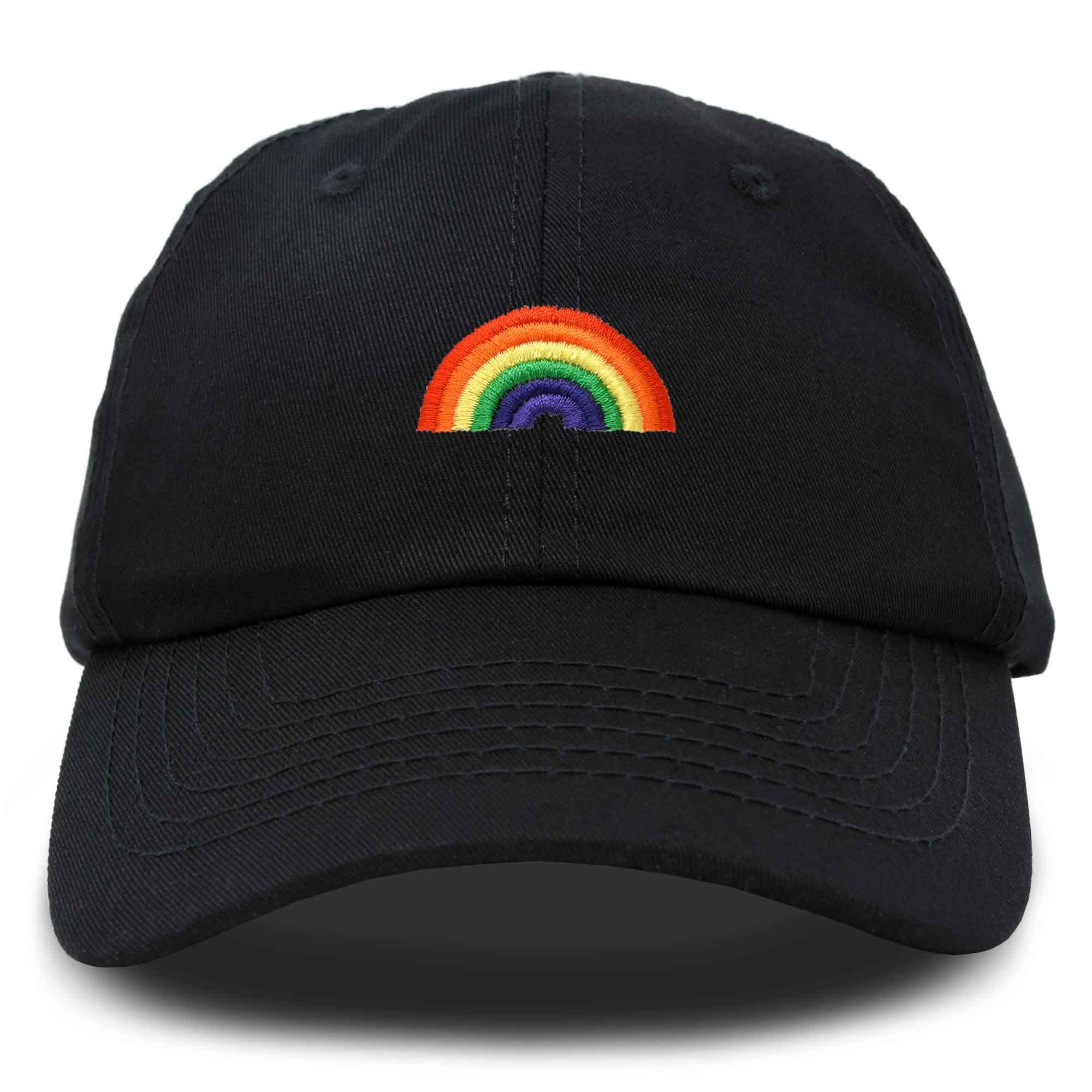 DALIX Rainbow Baseball Cap Womens Hats Cute Hat Soft Cotton Caps in Black