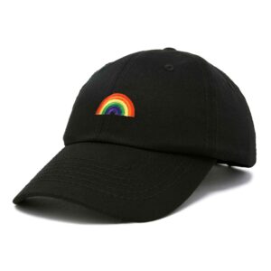 DALIX Rainbow Baseball Cap Womens Hats Cute Hat Soft Cotton Caps in Black