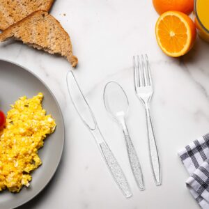 [360 Combo Box] Clear Heavyweight Disposable Plastic Silverware - Cutlery