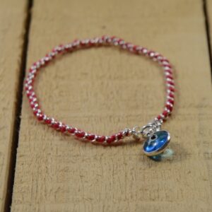 Protection Evil Eye Bracelet - Lucky Blue Evil Eye Charm - 7 Inch Women's Sterling Silver Jewelry - Best Kabbalah Red String Bracelets for Women