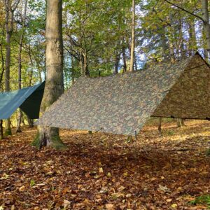 DD Hammocks - DD Tarp 3.5 x 3.5 - MC (11.5ft x 11.5ft) - 100% Waterproof Lightweight & Multifunctional Large Camo Rainfly Tarp Tent Shelter for Camping Bushcraft & Hiking Adventure