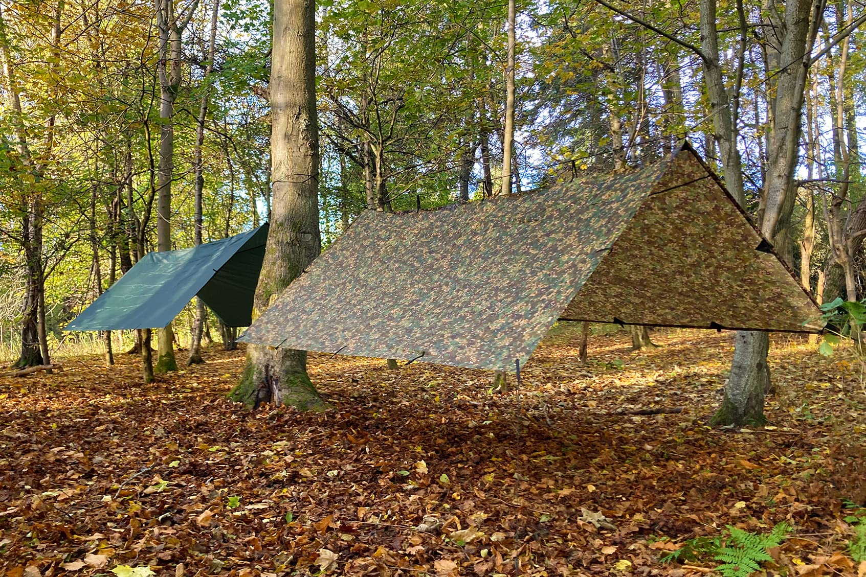 DD Hammocks - DD Tarp 3.5 x 3.5 - MC (11.5ft x 11.5ft) - 100% Waterproof Lightweight & Multifunctional Large Camo Rainfly Tarp Tent Shelter for Camping Bushcraft & Hiking Adventure