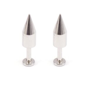 bodyjewelryonline labret monroe lip stud spike piercing (pair), 14g thickness, 5/16 inch(8mm) length, shiny high-polished stainless steel, flat back, comfortable, multi-purpose, hypoallergenic