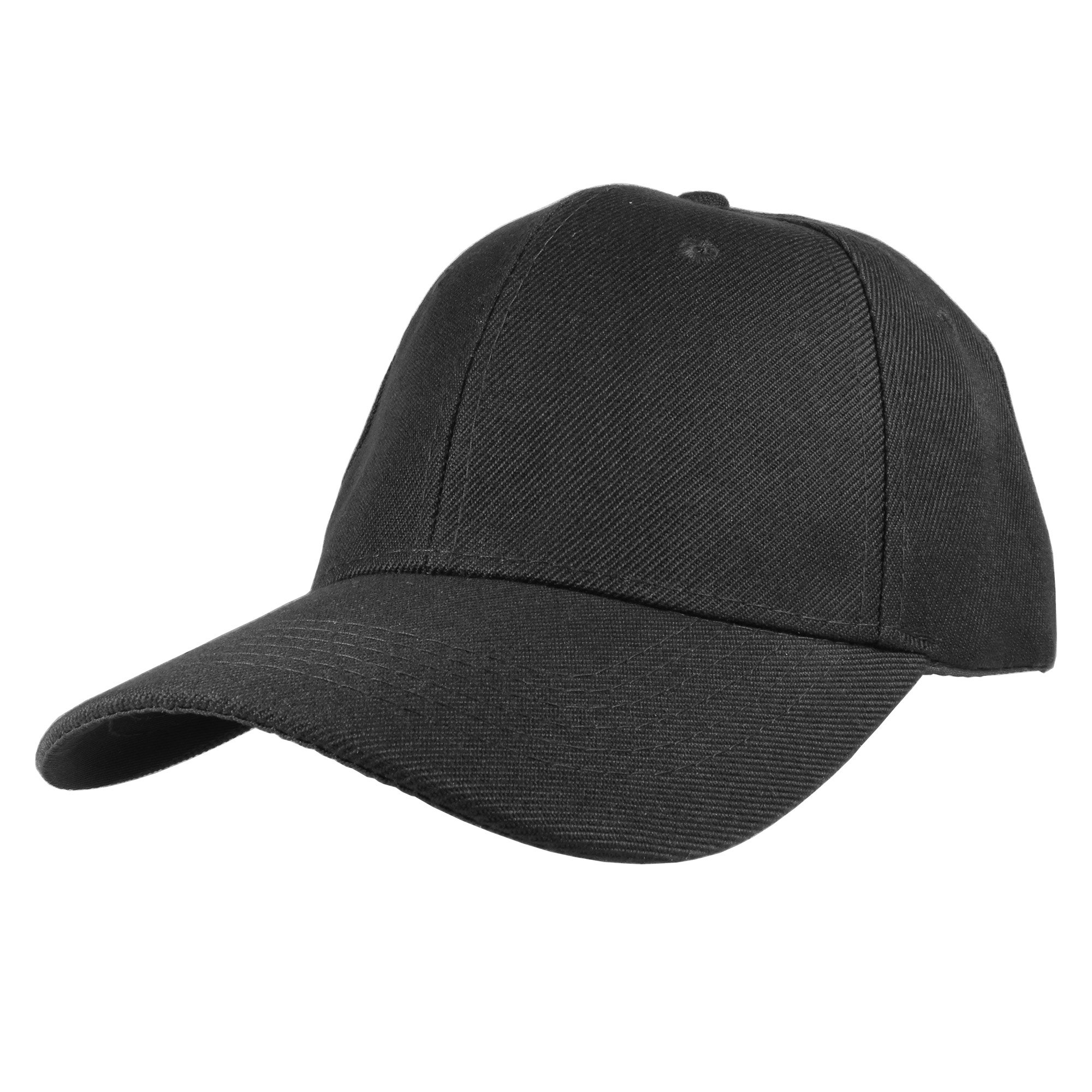 Gelante Plain Blank Baseball Caps Adjustable Back Strap Wholesale Lot 6 Pack - 001-Black-6Pcs