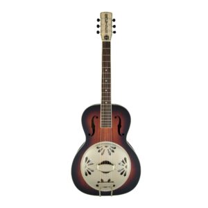 gretsch g9241 mahogany round neck 6-string acoustic-electric resonator guitar (right-handed, 2-color sunburst)