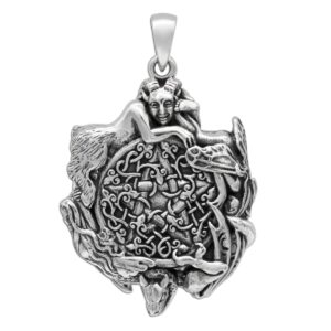 Dryad Design Sterling Silver Fairy Pendant - Fey Pagan Wiccan Pentacle Witchy Faerie Jewelry for Women