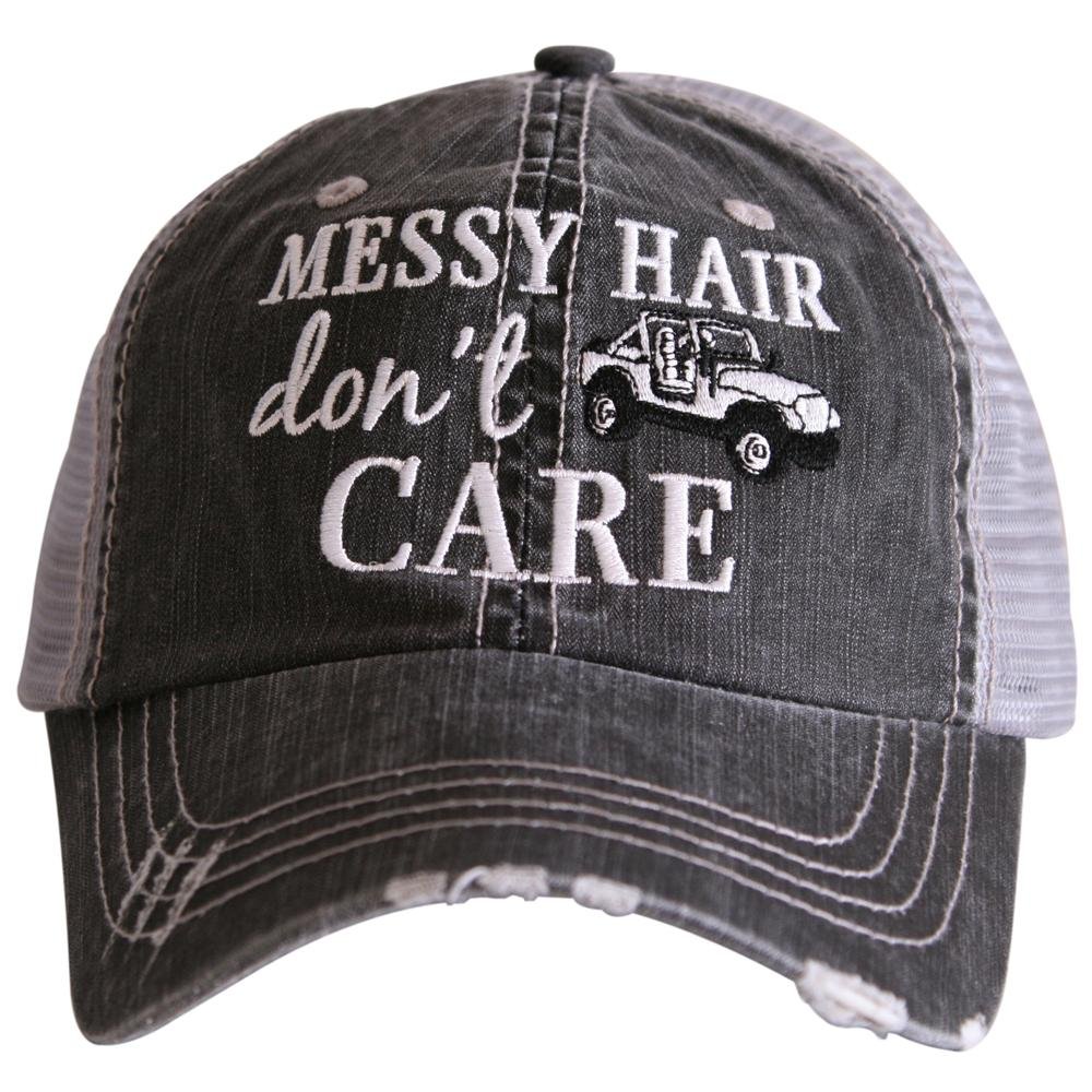 KATYDID Messy Hair Don't Care Baseball Hats Cap - Trucker Hat for Women - Stylish Cute Sun Hat - White