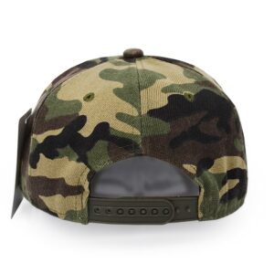 UltraKey Flat Brim Cap, Army Military Camo Baseball Cap Camouflage Hip Hop Flat Bill Plain Snapback Hats Green