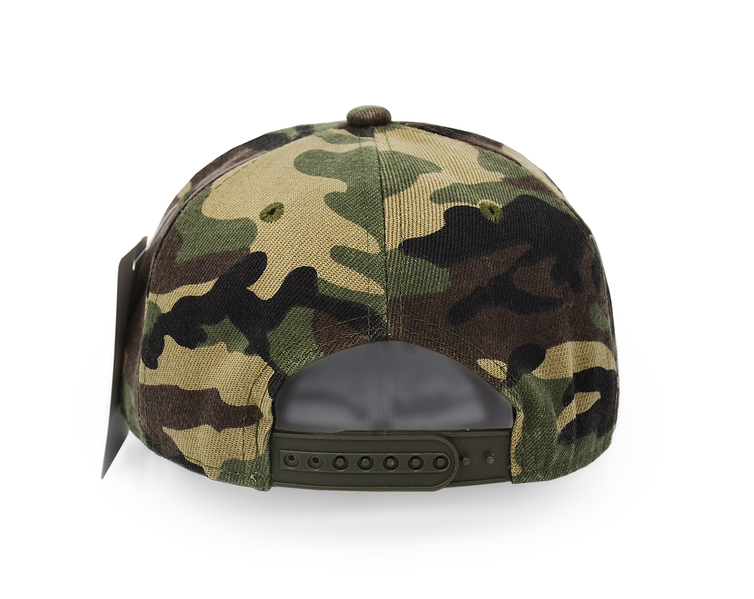 UltraKey Flat Brim Cap, Army Military Camo Baseball Cap Camouflage Hip Hop Flat Bill Plain Snapback Hats Green