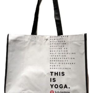 Lululemon White Manifesto Large Reusable Tote Carryall Gym Bag Towel Yoga Beach