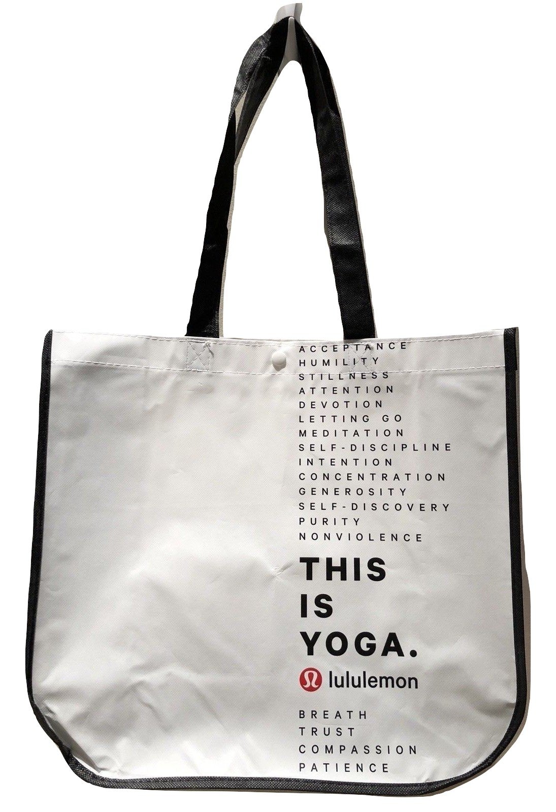 Lululemon White Manifesto Large Reusable Tote Carryall Gym Bag Towel Yoga Beach