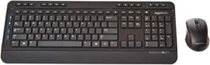 amazon basics wireless full size computer keyboard and mouse combo, us layout (qwerty), black