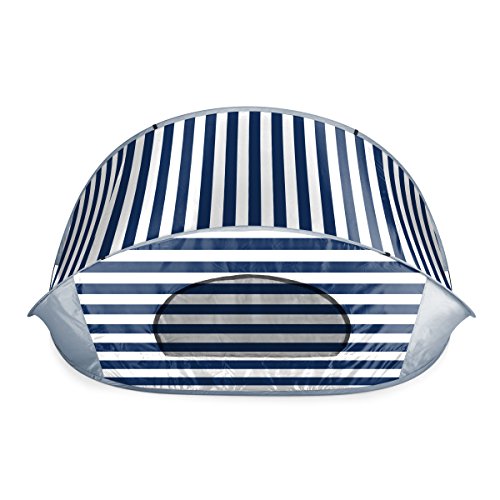 ONIVA - a Picnic Time brand - Manta Portable Beach Tent - Pop Up Tent - Beach Sun Shelter Pop Up, (Navy Blue & White Stripe)