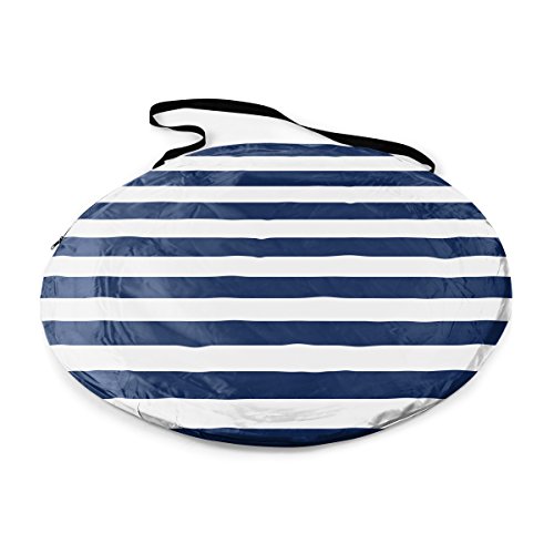 ONIVA - a Picnic Time brand - Manta Portable Beach Tent - Pop Up Tent - Beach Sun Shelter Pop Up, (Navy Blue & White Stripe)