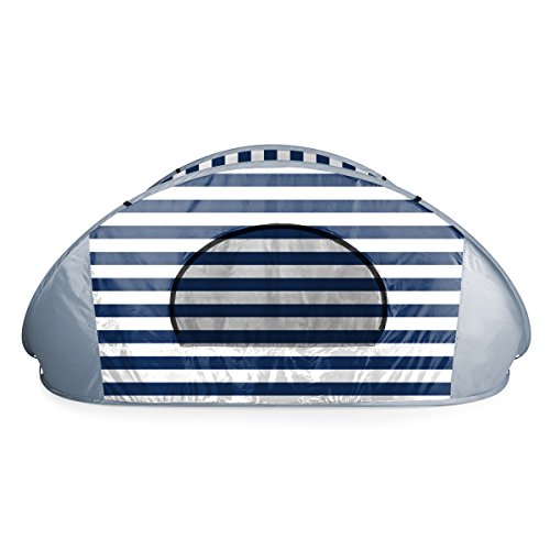 ONIVA - a Picnic Time brand - Manta Portable Beach Tent - Pop Up Tent - Beach Sun Shelter Pop Up, (Navy Blue & White Stripe)