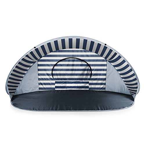 ONIVA - a Picnic Time brand - Manta Portable Beach Tent - Pop Up Tent - Beach Sun Shelter Pop Up, (Navy Blue & White Stripe)