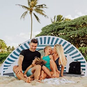 ONIVA - a Picnic Time brand - Manta Portable Beach Tent - Pop Up Tent - Beach Sun Shelter Pop Up, (Navy Blue & White Stripe)