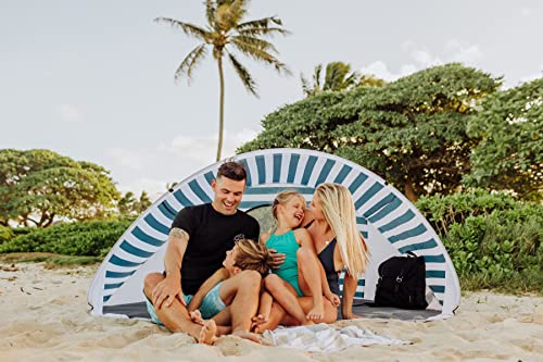 ONIVA - a Picnic Time brand - Manta Portable Beach Tent - Pop Up Tent - Beach Sun Shelter Pop Up, (Navy Blue & White Stripe)