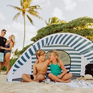 ONIVA - a Picnic Time brand - Manta Portable Beach Tent - Pop Up Tent - Beach Sun Shelter Pop Up, (Navy Blue & White Stripe)