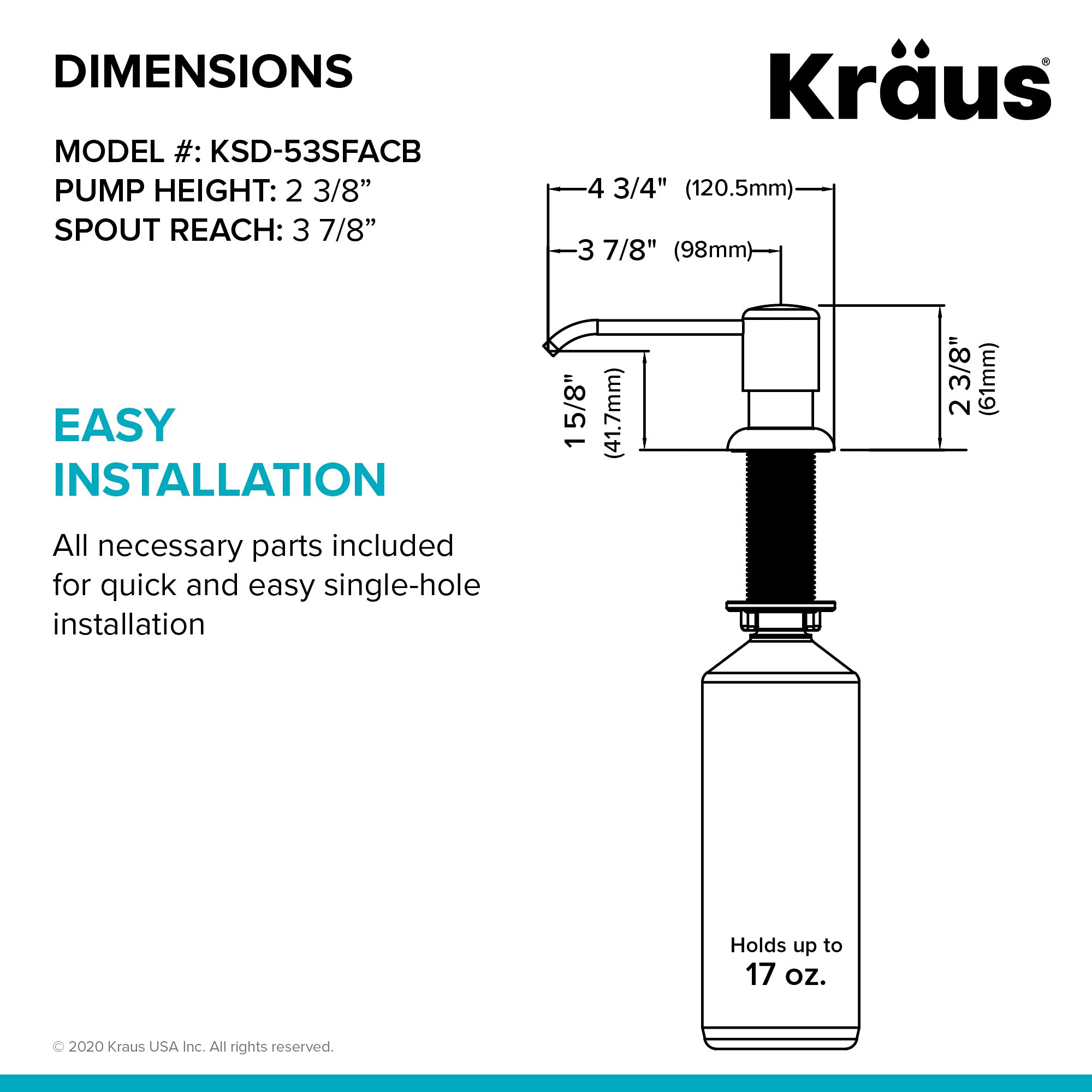 Kraus Kitchen Soap Dispenser Boden™ in Stainless Steel