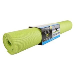 athletic works yoga mat lime green exercise 68 inches l x 24 inches w x 3 mm… (1)