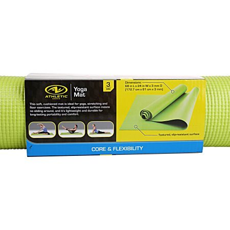 Athletic Works Yoga Mat Lime Green exercise 68 inches L x 24 inches W x 3 mm… (1)