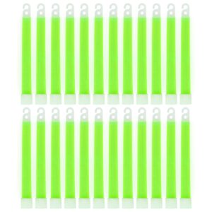 MediTac Green Glow Stick - Bright 6" Snap Sticks with 12 Hour Duration (24 Pack)