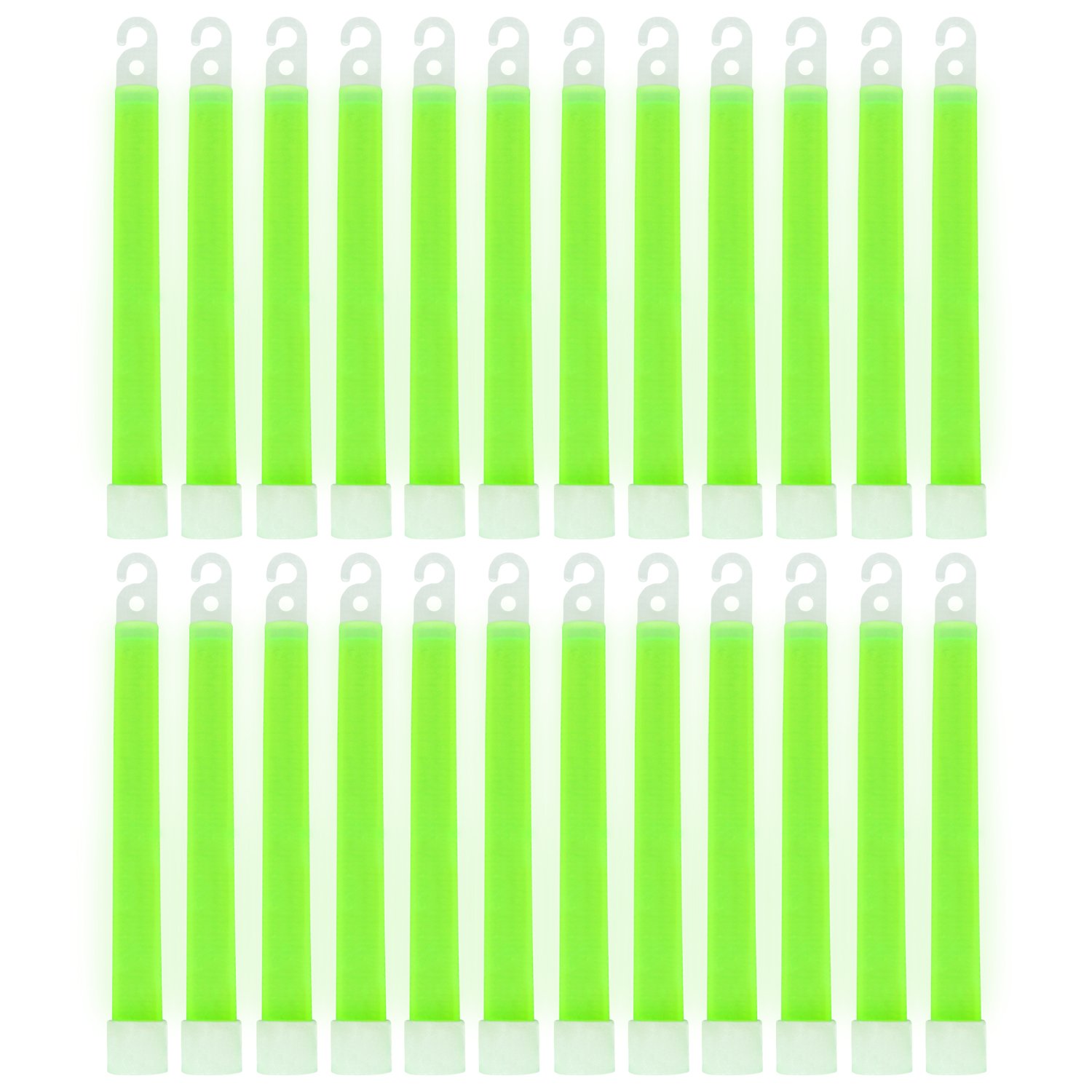 MediTac Green Glow Stick - Bright 6" Snap Sticks with 12 Hour Duration (24 Pack)