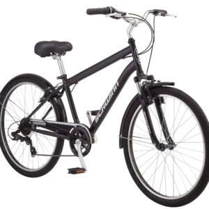 Schwinn Suburban Adult Classic Comfort Bike, Mens and Womens, 26-Inch Wheels, 7 Speed Drivetrain, 17-Inch Steel Frame, Alloy Linear Hand Brakes, Black