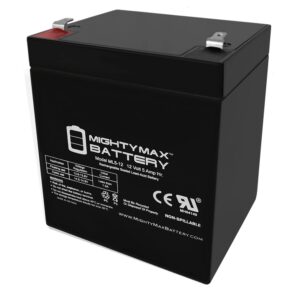 mighty max battery ml5-12 - 12 volt 5 ah rechargeable sla battery - mighty max brand product