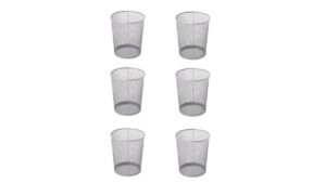 rubbermaid commercial concept collection trash can, 5-gallon, silver, open top garbage bin/wastebasket home/bedroom/office/bathroom, pack of 6